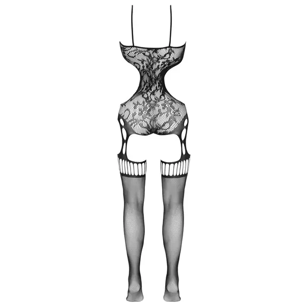 Еротичен костюм с отворено дъно и жартиери, Cottelli FANTASY, Черен, S-L