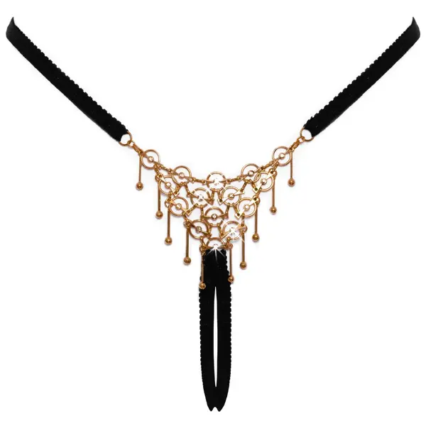 Луксозни прашки с метални орнаменти и отворено дъно, Cottelli LINGERIE