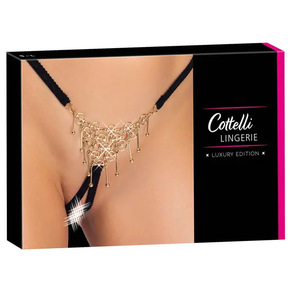 Луксозни прашки с метални орнаменти и отворено дъно, Cottelli LINGERIE