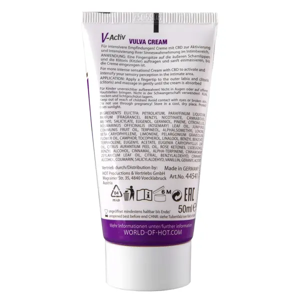 Стимулиращ крем за клитора и вулвата със CBD, V-Activ Vulva Cream, 50 мл
