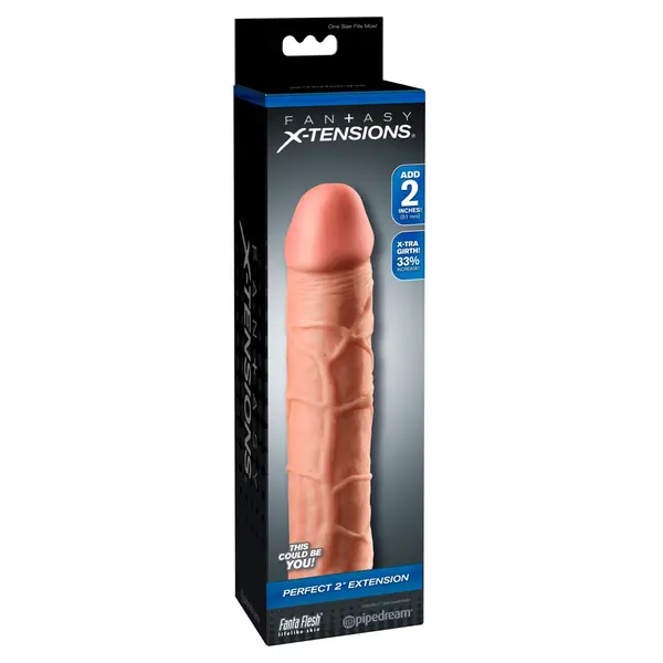 Пенис удебелител 20 см Perfect Extension Fantasy X-tensions, удължава 5.1 см, телесен
