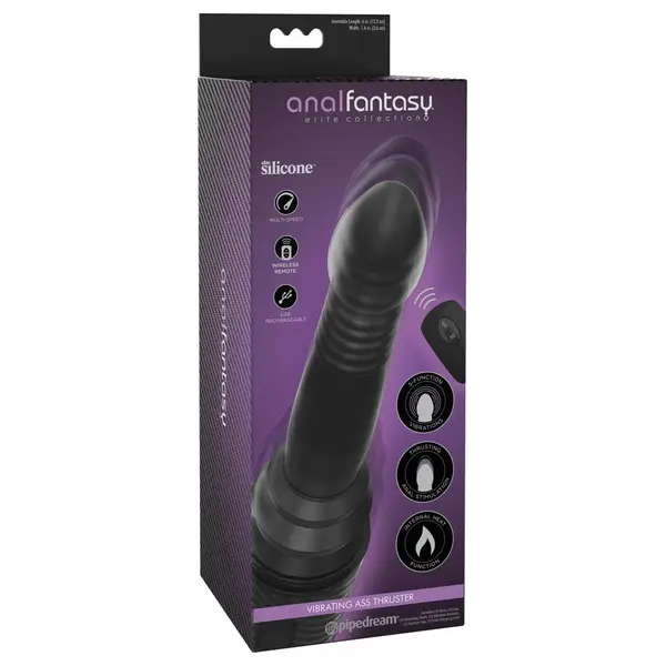 Анален вибратор с тласкаща функция Anal Fantasy Elite Vibrating Ass Thruster, 8 режима, силикон, черен