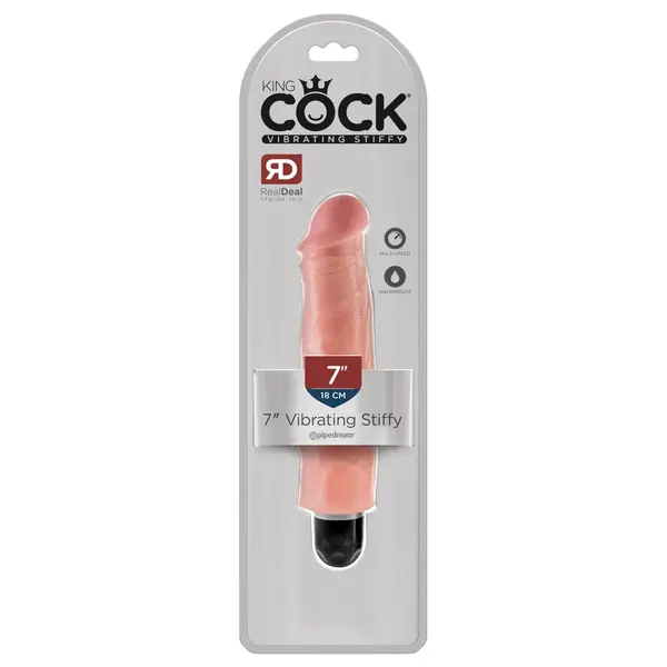 Реалистично дилдо King Cock Vibrating Stiffy, 21 см, телесно, с вибрация