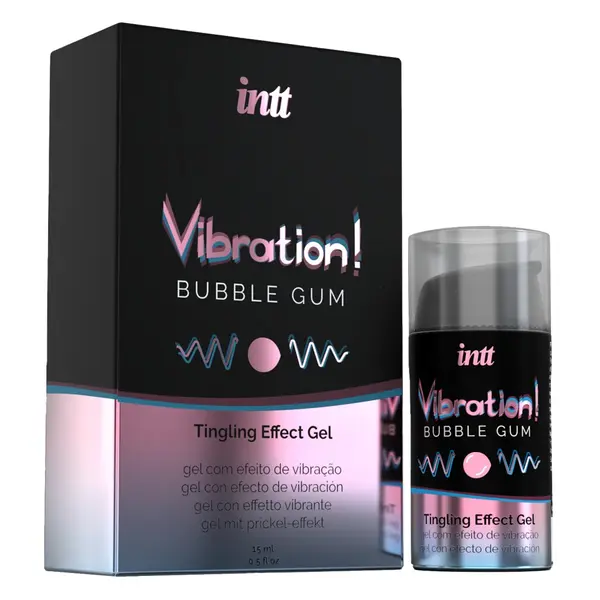Вибриращ гел с вкус на дъвка, intt Vibration! Bubble Gum, 15 мл