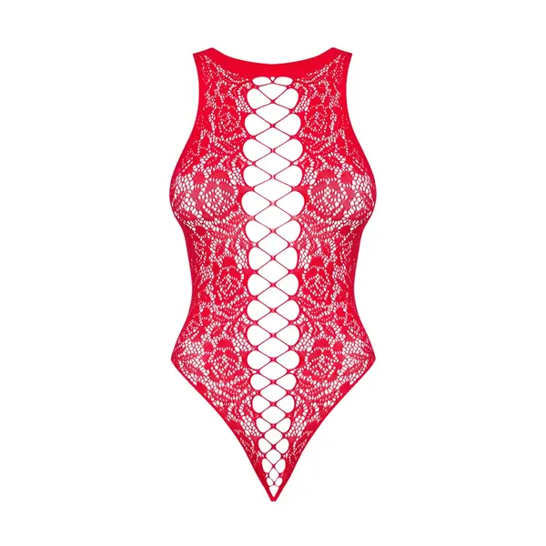 Еротично боди Obsessive Daring Teddy, червено, универсален размер