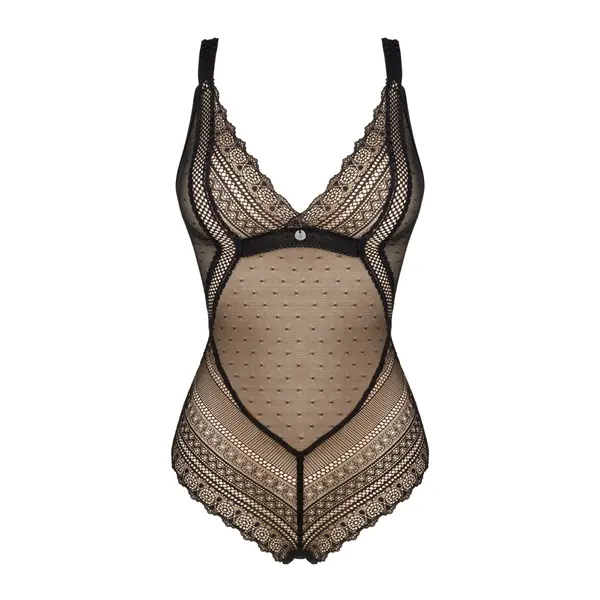 Еротично теди с триъгълни чашки и дантела Estiqua, Obsessive, M/L