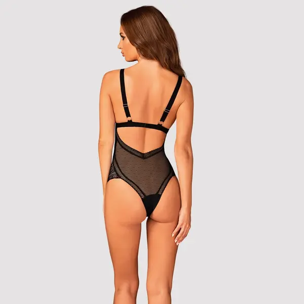 Еротично теди с триъгълни чашки и дантела Estiqua, Obsessive, M/L